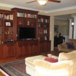 Living room with media center.